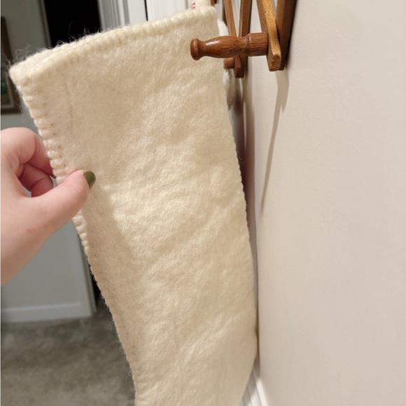 White Wool Felt Stocking - Picture 4 of 9